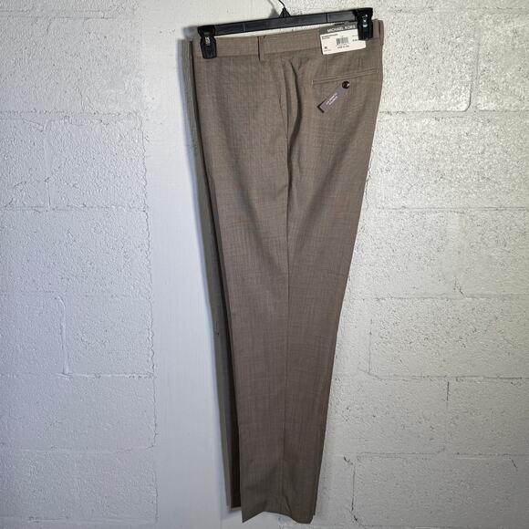 Michael Kors Men's Classic-Fit Stretch Wool-Blend Suit Pants Tan 44x32 $190 - Picture 3 of 10